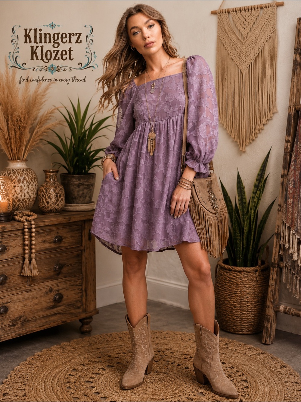 Elegant Purple Women's Dress